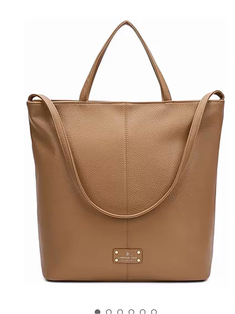 London Fog Tan Pebble Tote with Shoulder Strap